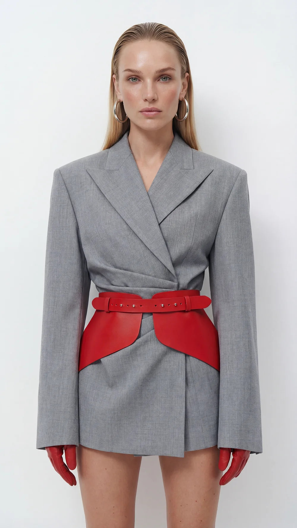 Red Leather Basque Belt