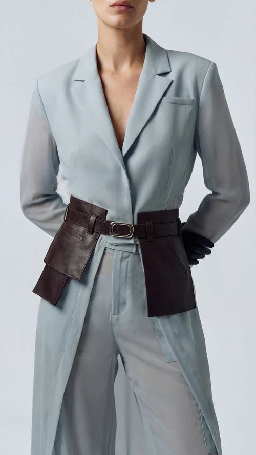 Brown Leather Basque Belt