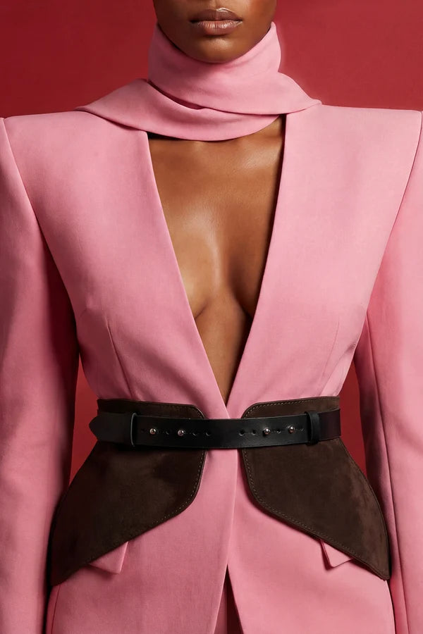 Brown Suede Basque Belt