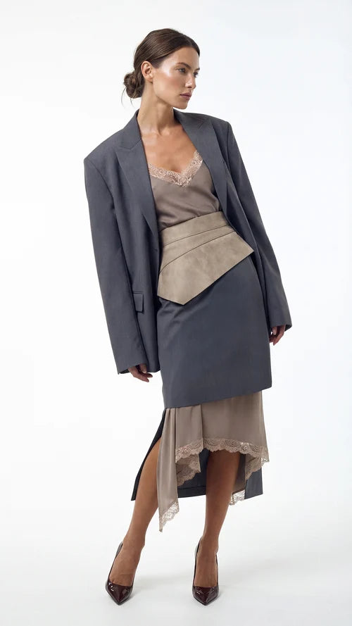 Beige Suede Basque Belt
