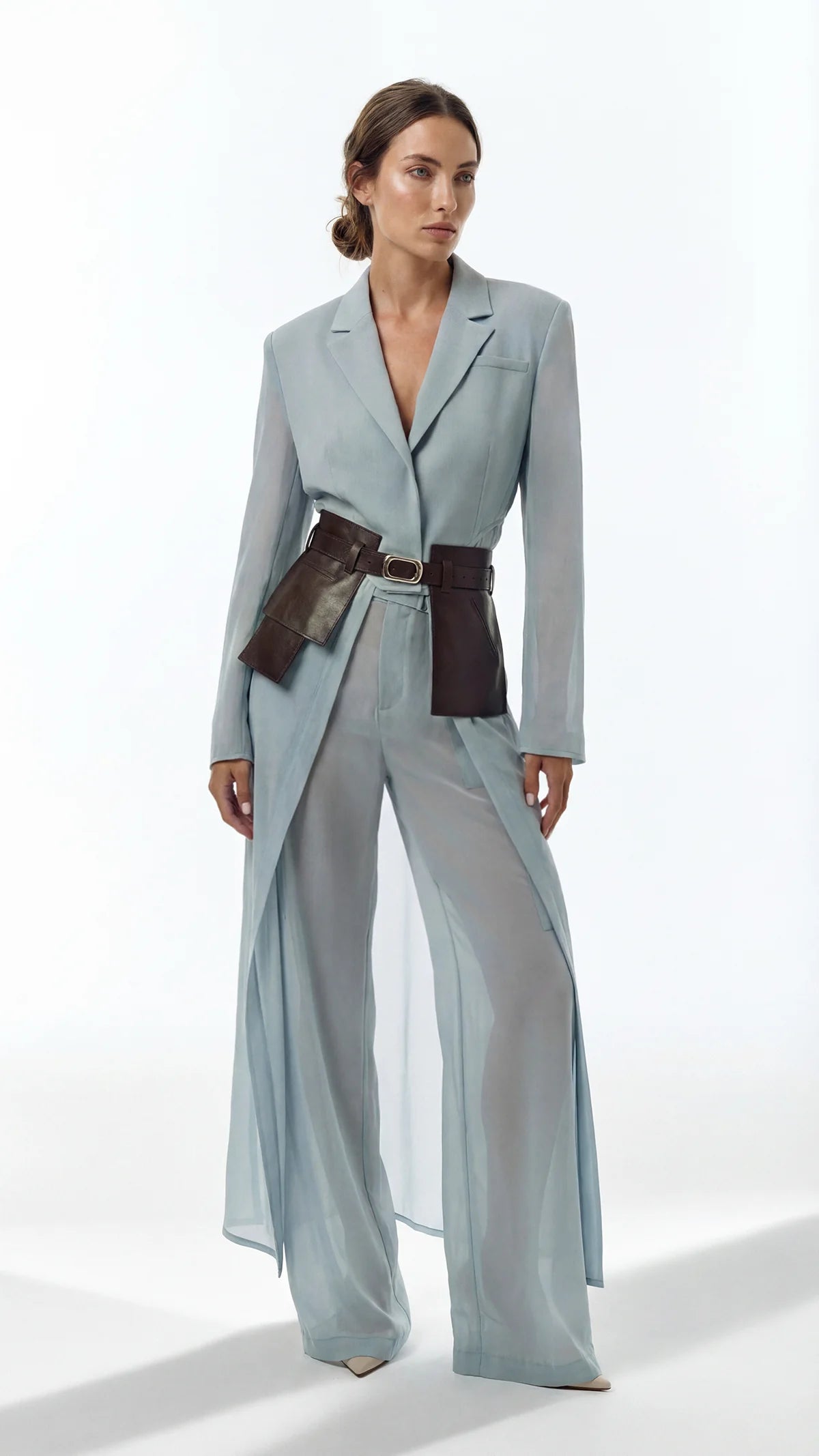 Brown Leather Basque Belt