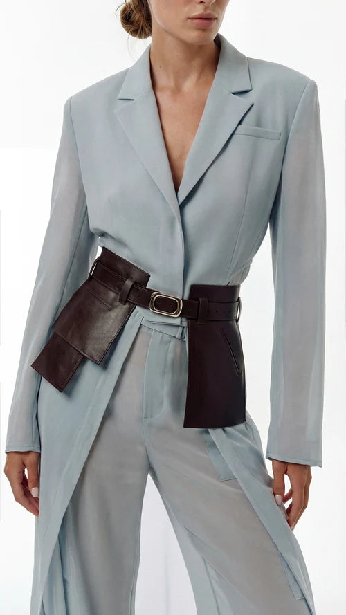 Brown Leather Basque Belt