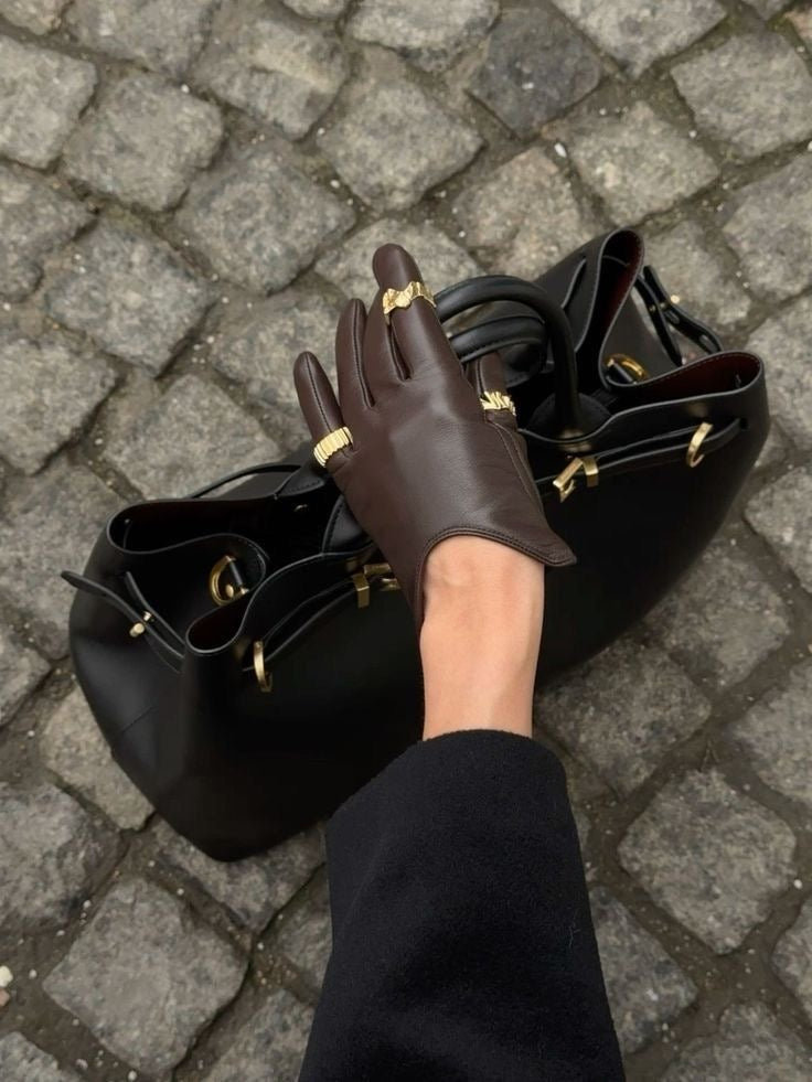 Leather Brown Gloves
