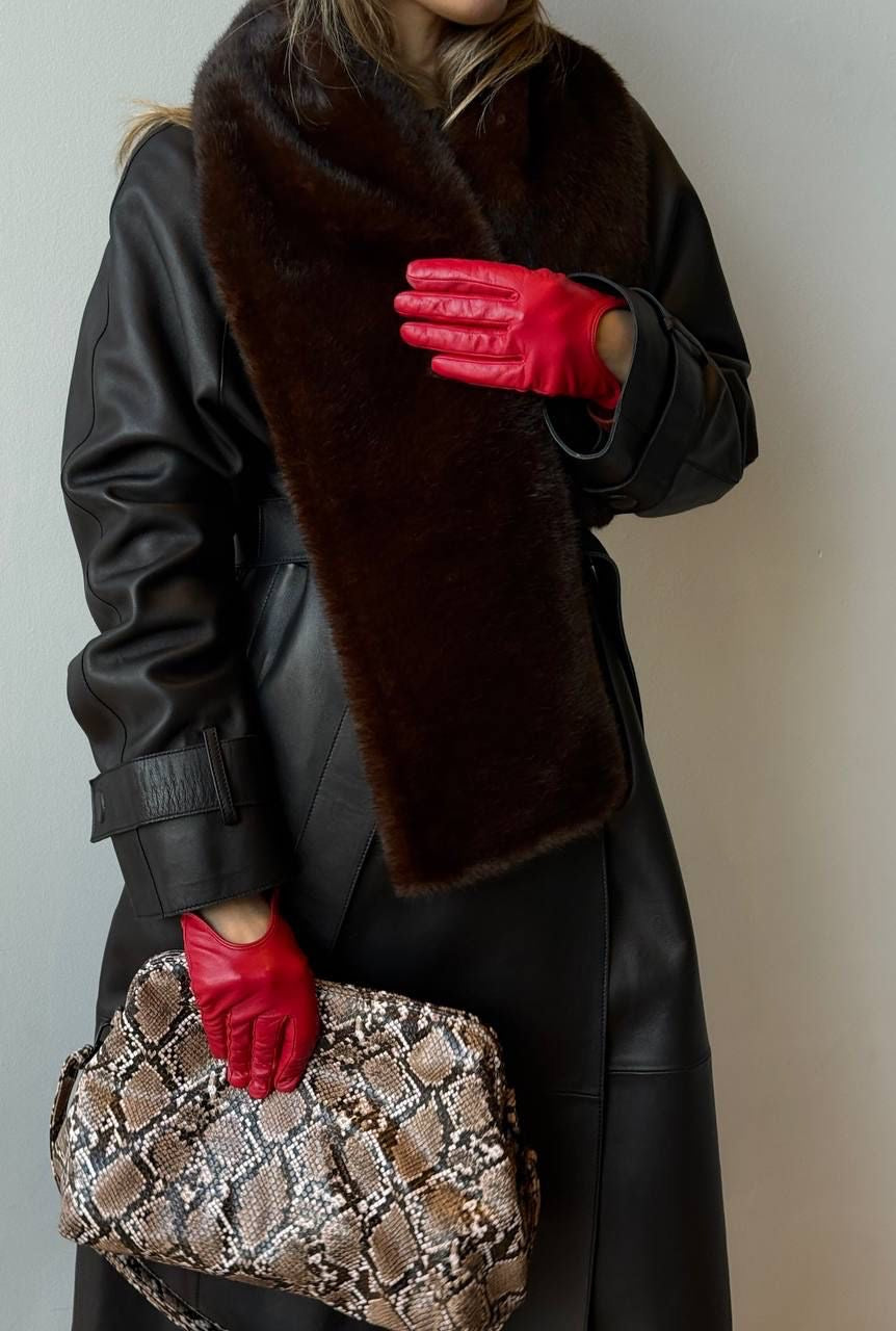 Leather Red Gloves