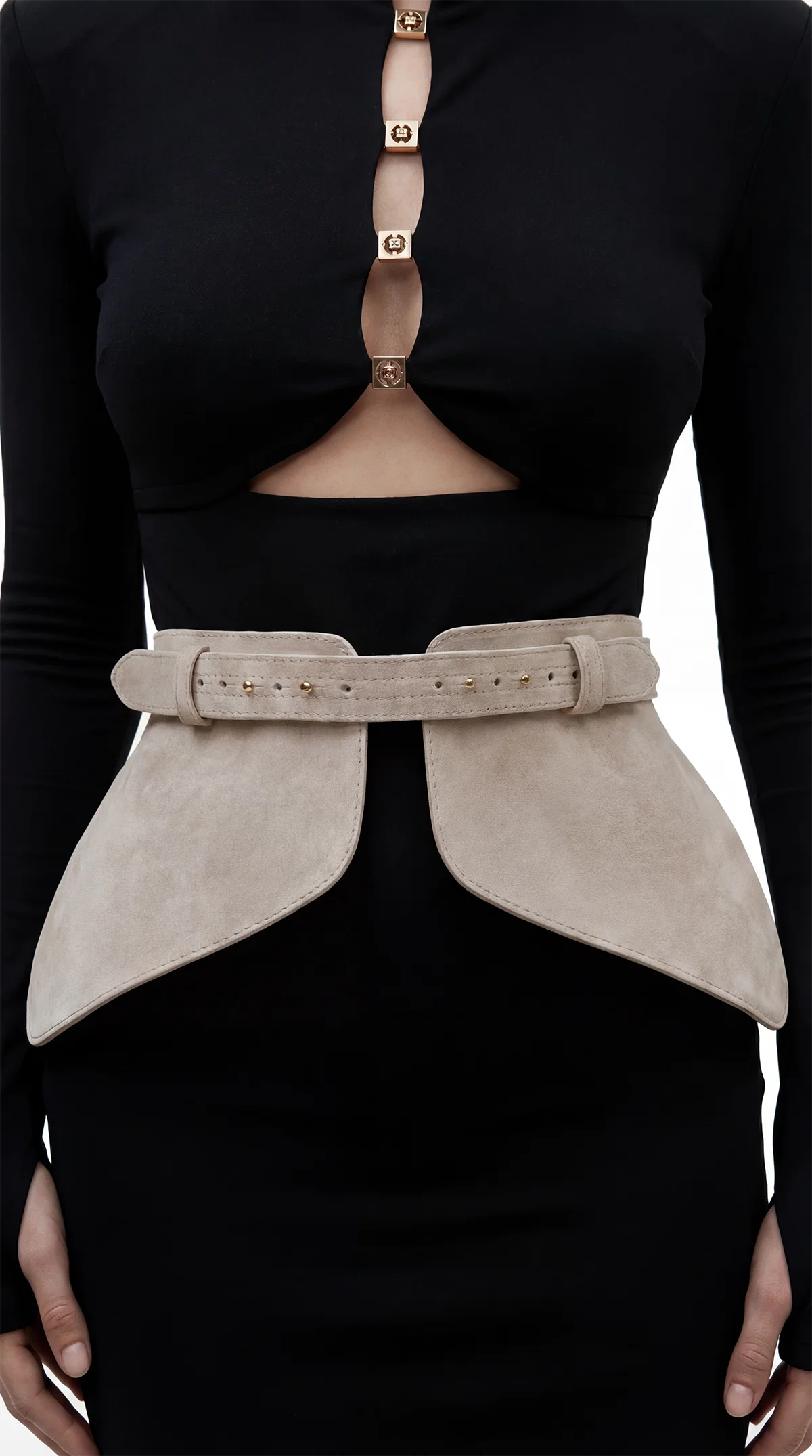 Beige Suede Basque Belt