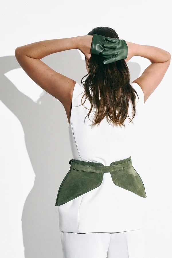 Olive Suede Basque Belt