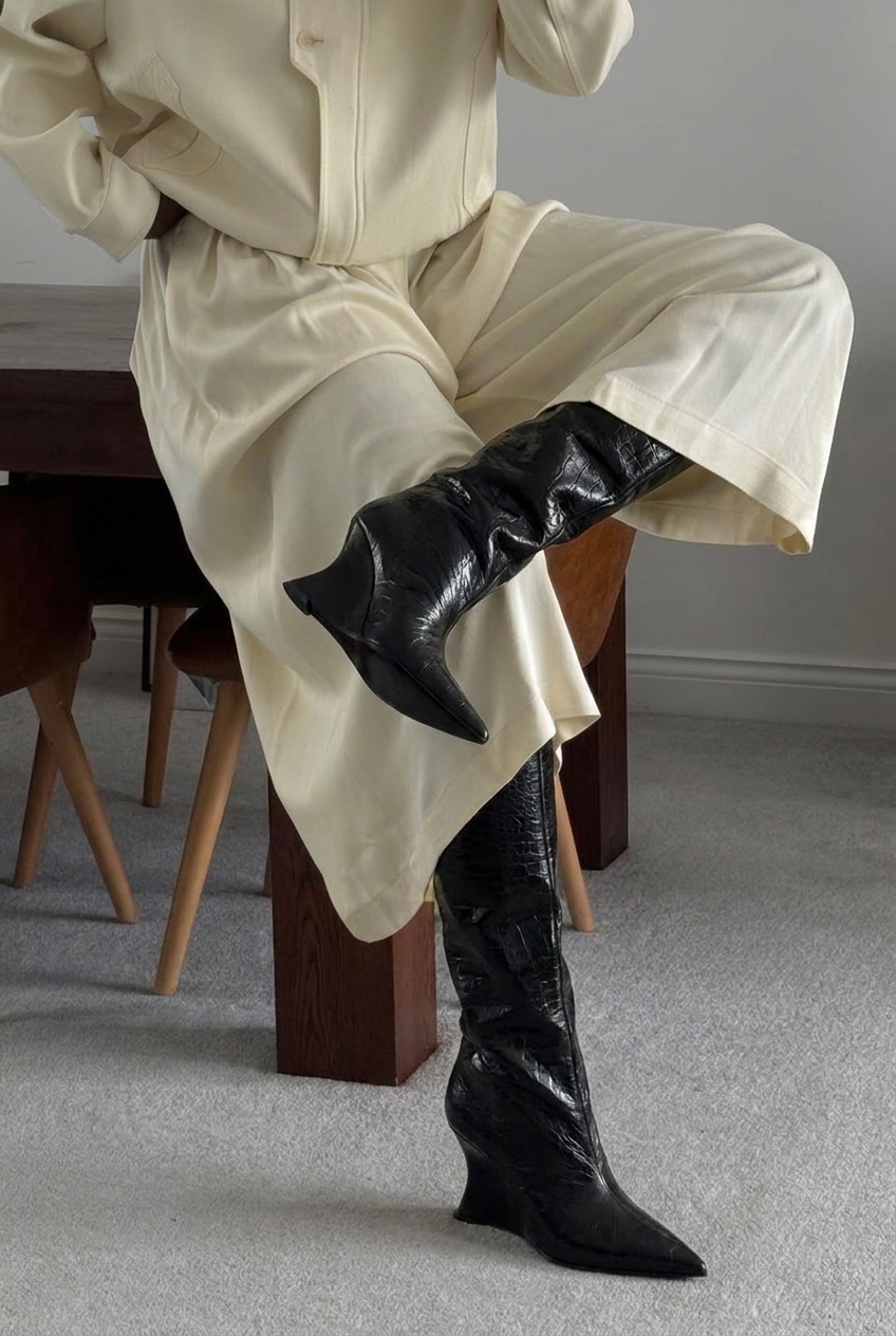 Heeled boots Bianca Croco