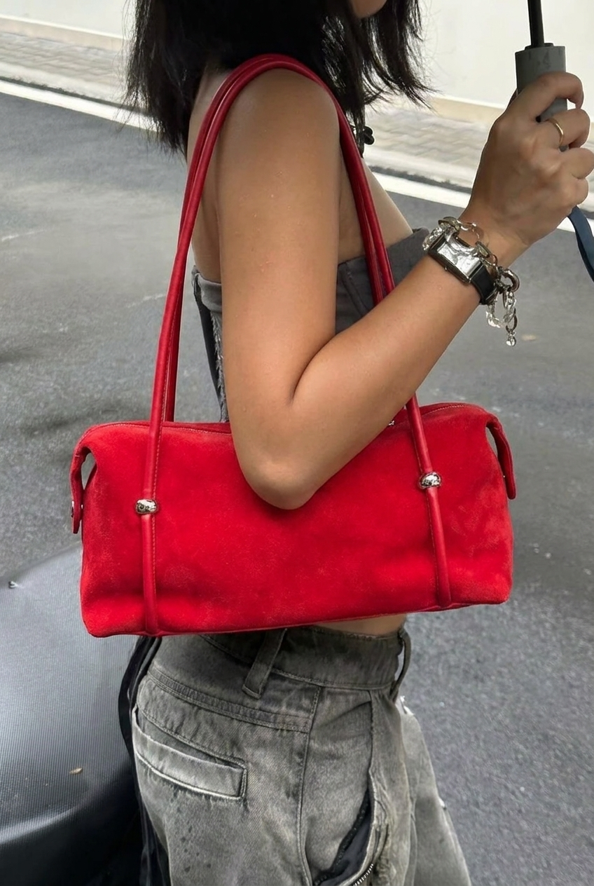 Suede red bag Camila