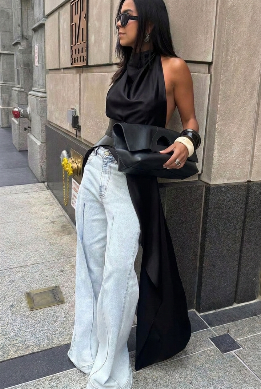 Black Leather Basque Belt