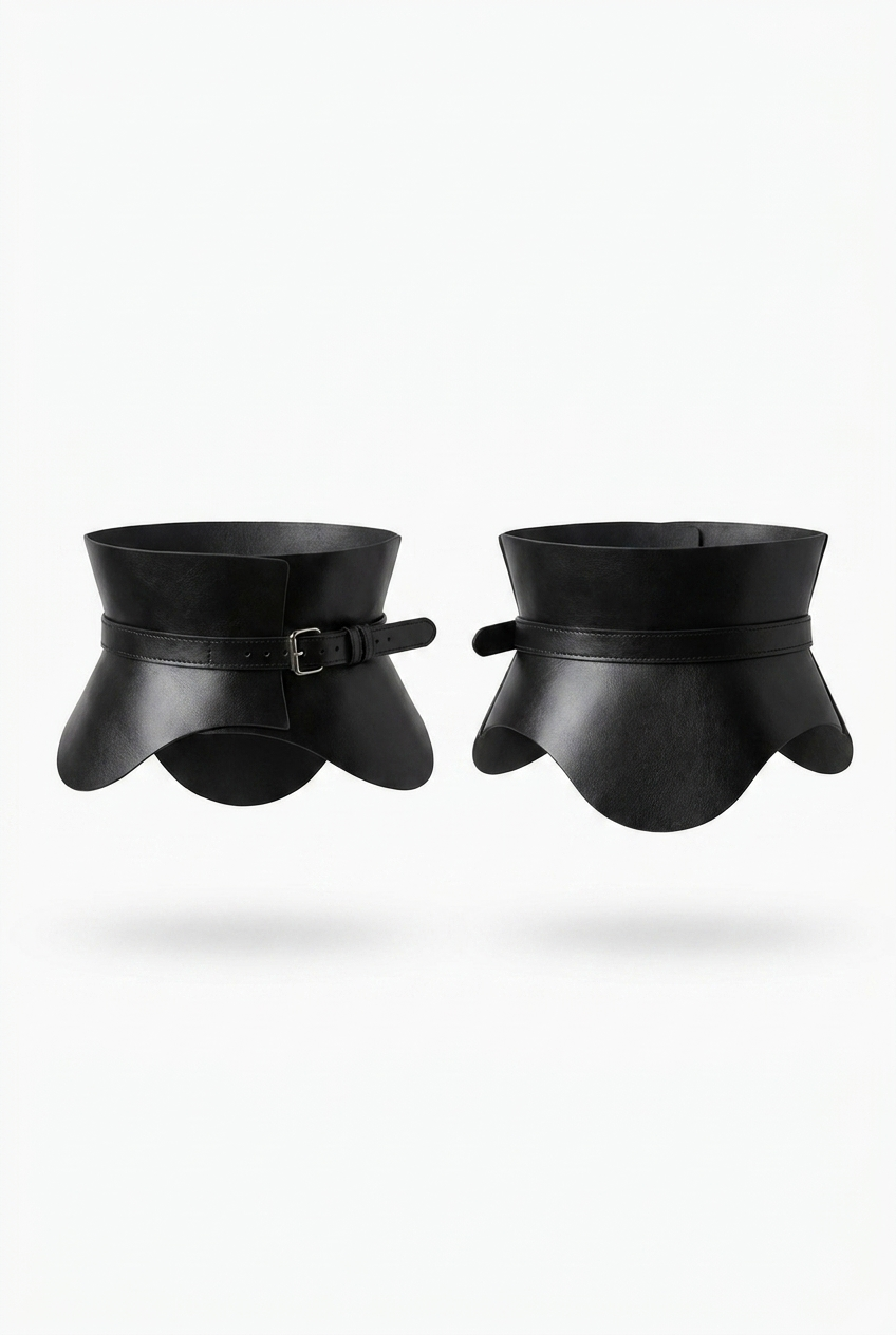 Black Leather Basque Belt