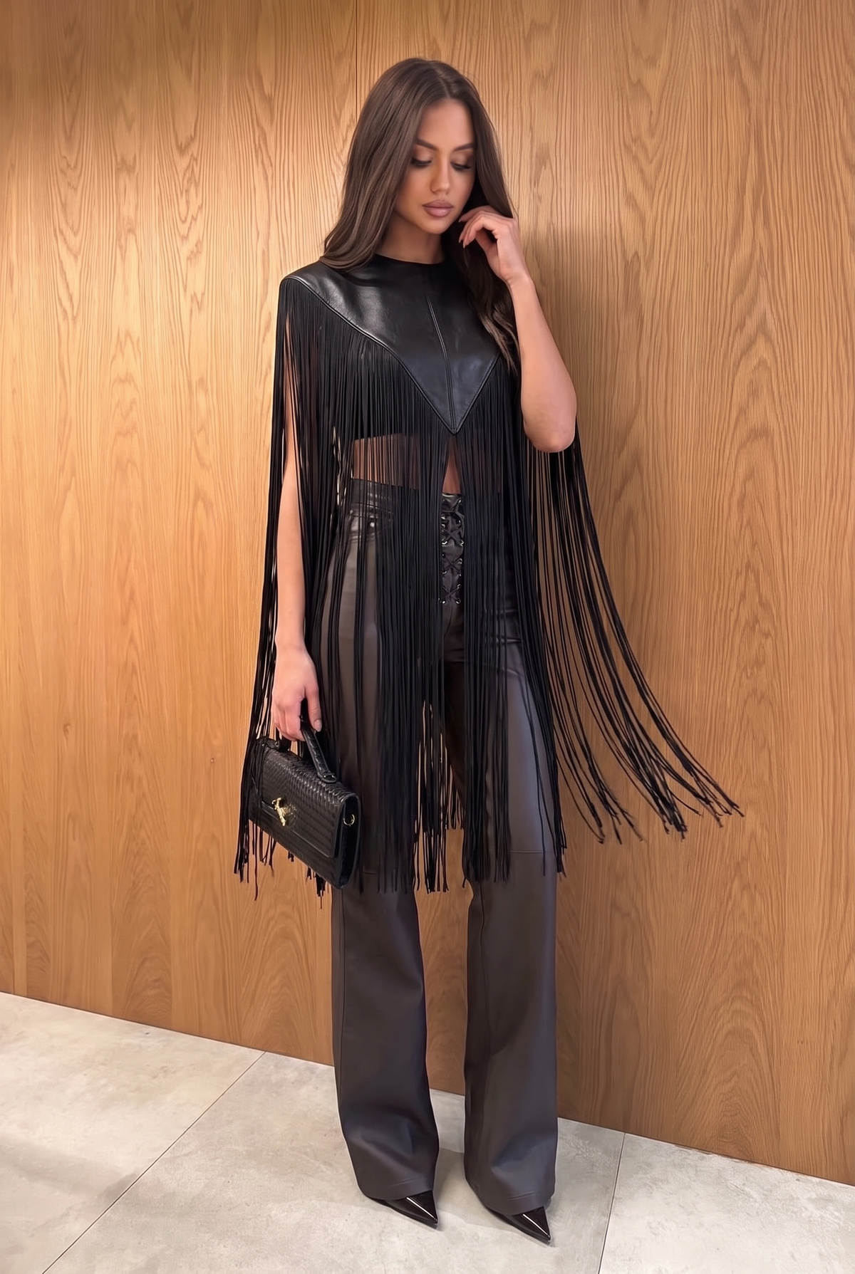 Black Leather Basque Belt