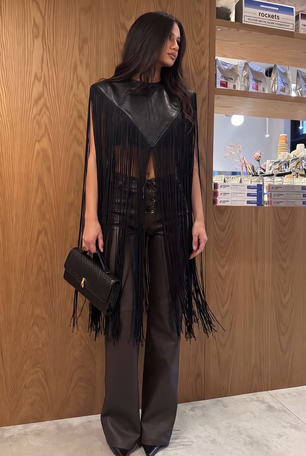 Black Leather Basque Belt