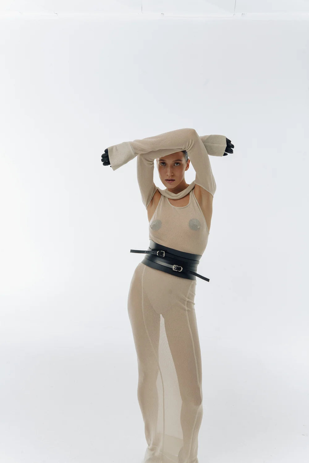 Black Leather Basque Belt