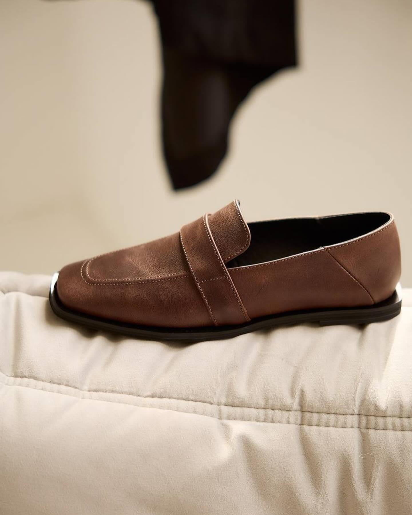 Brown leather loafers Mari