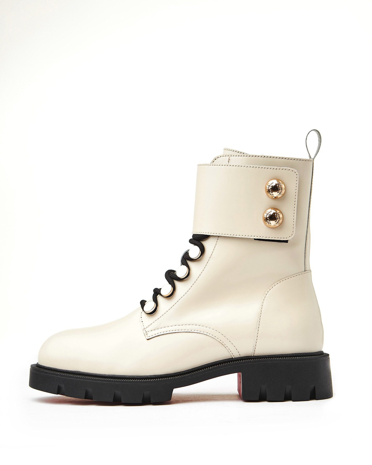 Milky leather boots