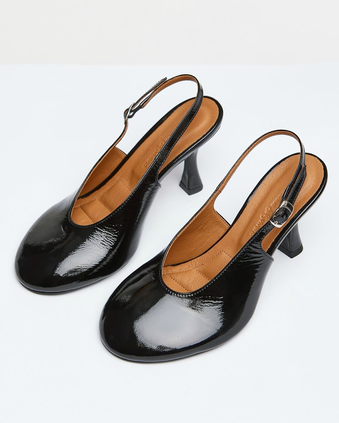 Patent black slingbacks