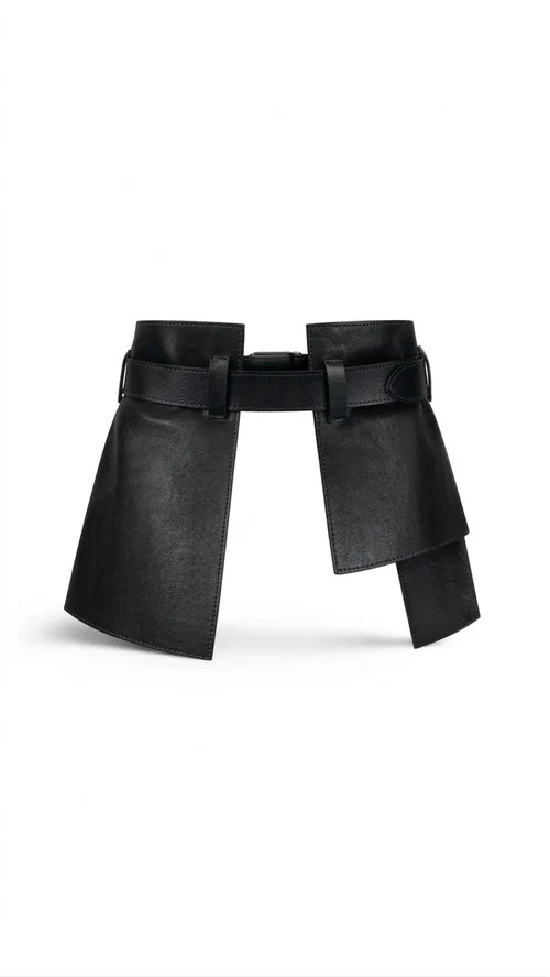 Black Leather Basque Belt