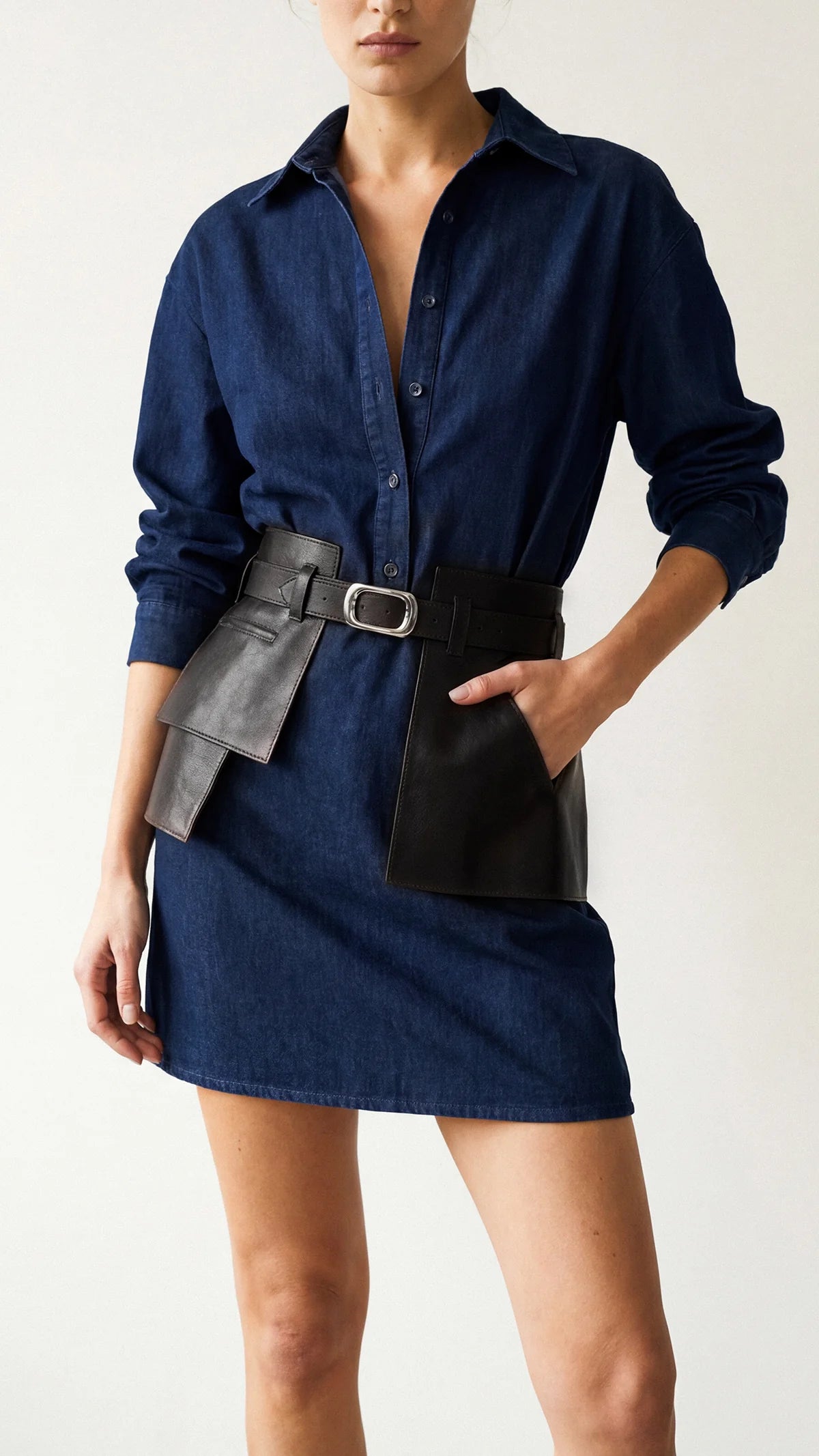 Black Leather Basque Belt
