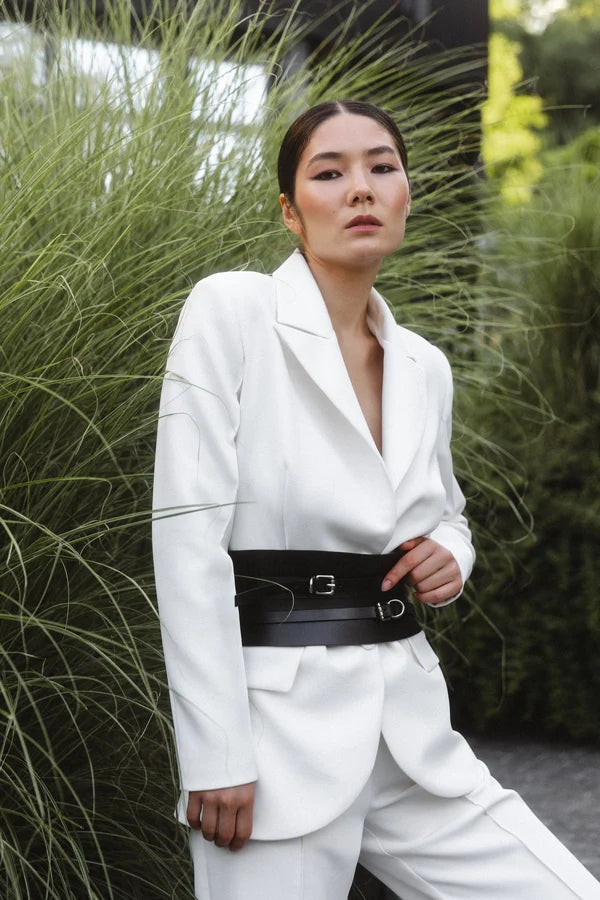 Black Leather Basque Belt