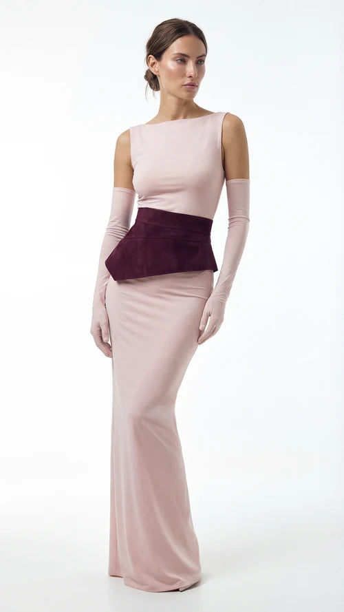 Marsala Suede Basque Belt