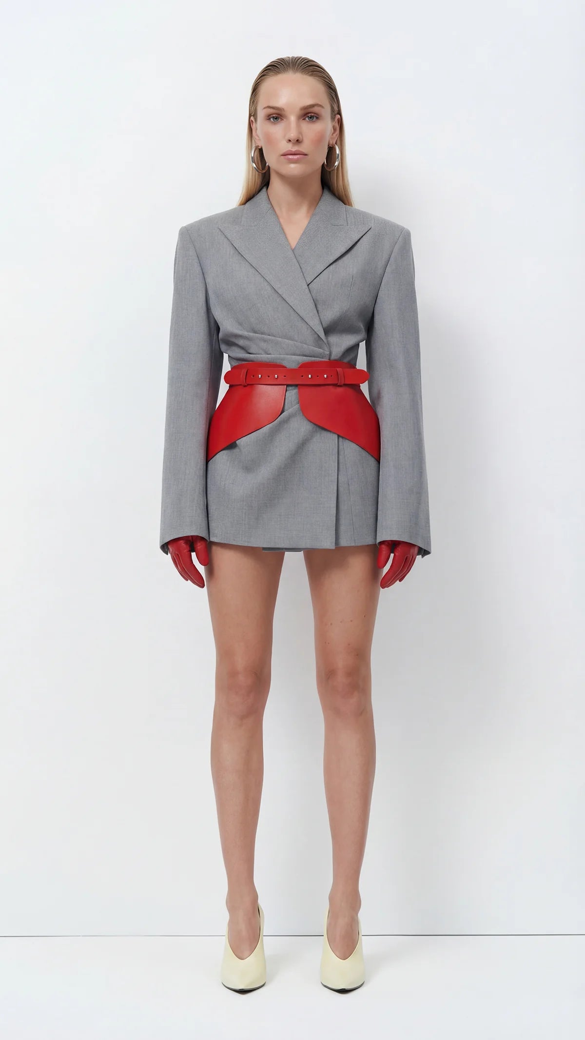 Red Leather Basque Belt