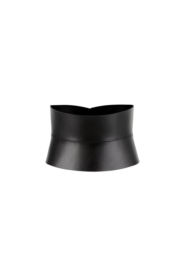Black Leather Basque Belt