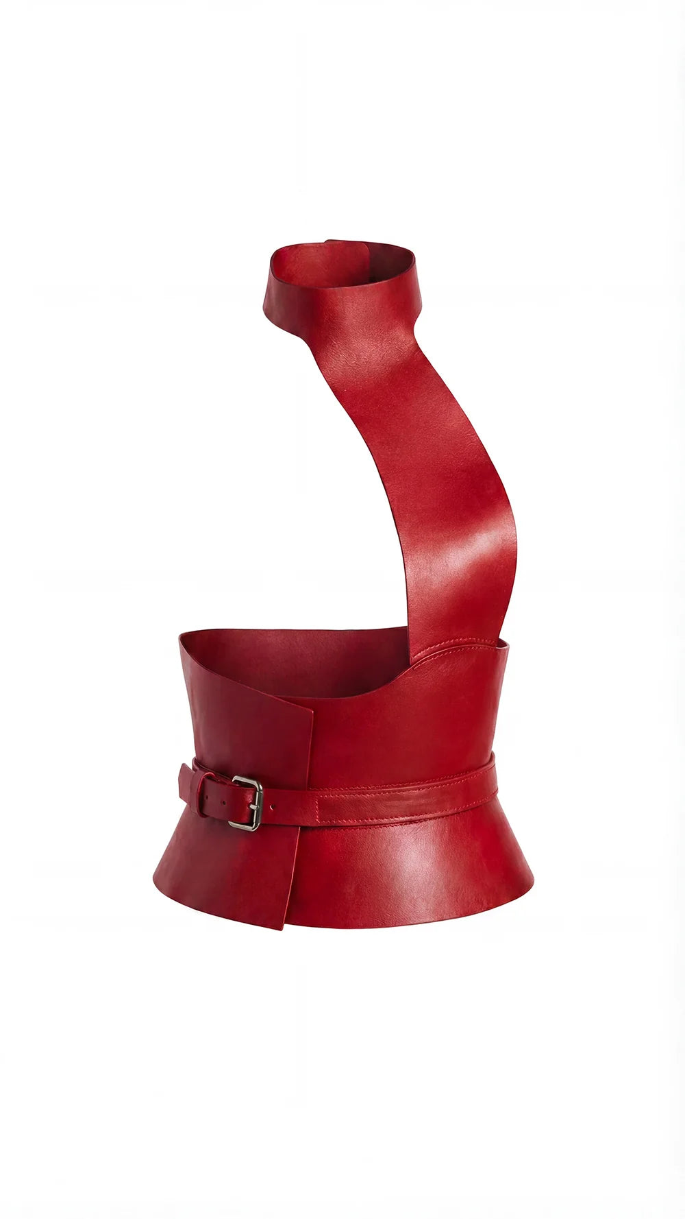 Red Leather Basque Belt