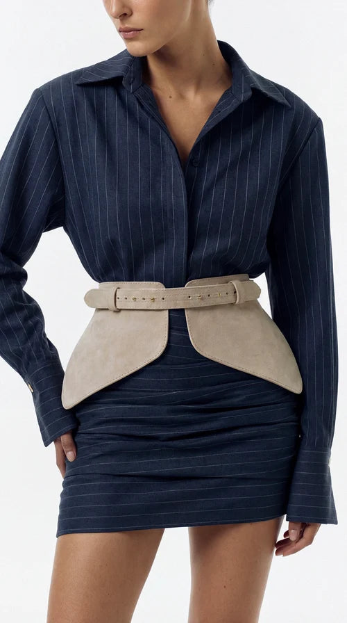Beige Suede Basque Belt
