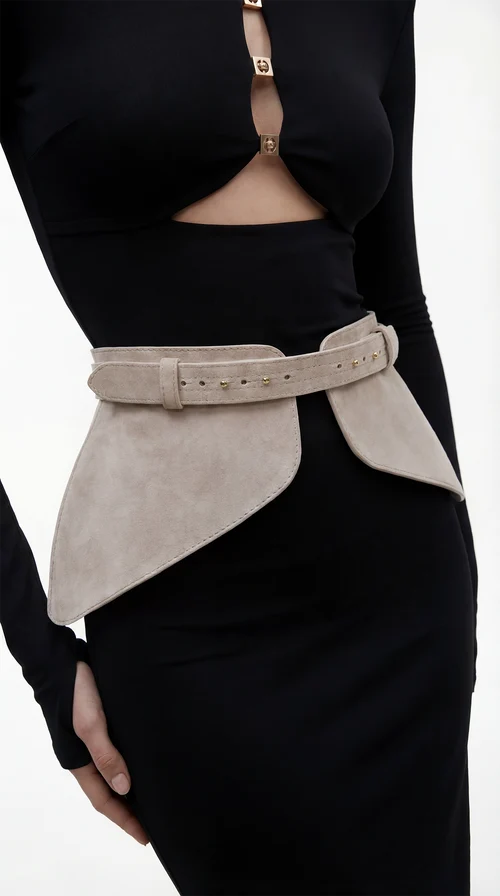 Beige Suede Basque Belt
