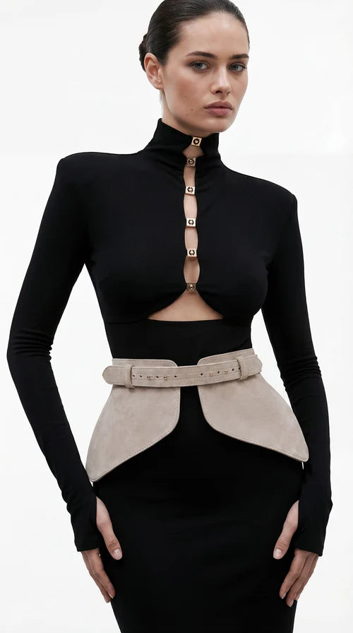 Beige Suede Basque Belt
