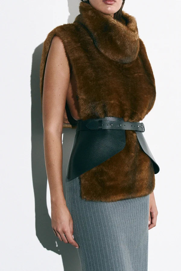 Black Leather Basque Belt