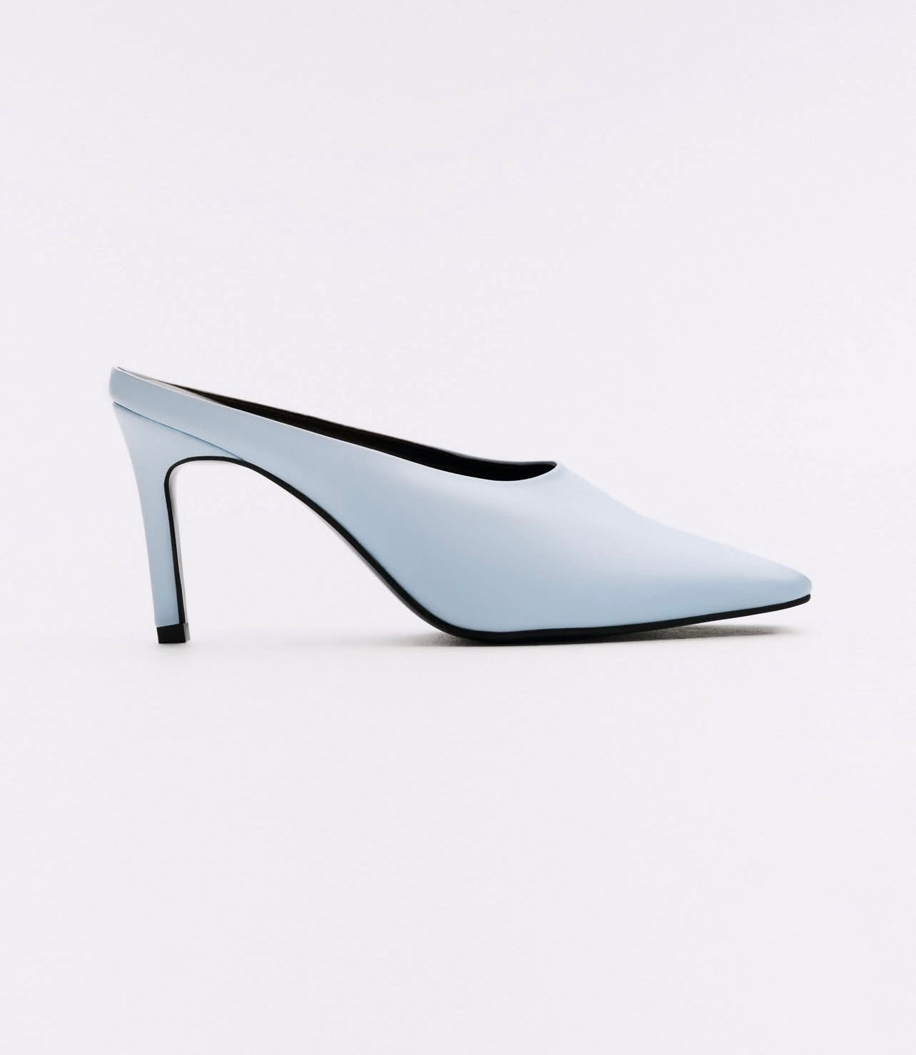 Blue leather mules miu