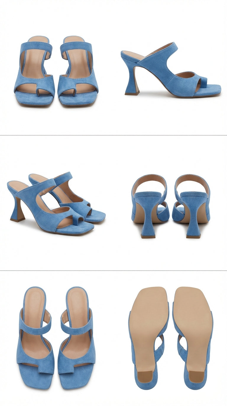 Blue suede mules Viola