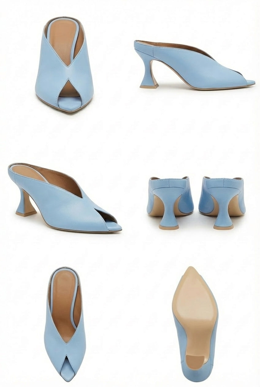 Blue leather mules Lotos