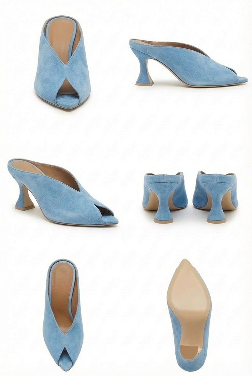 Blue suede mules Lotos