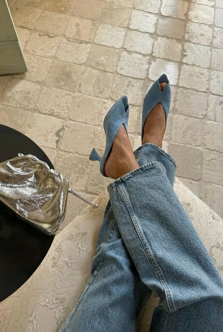 Blue suede mules Lotos