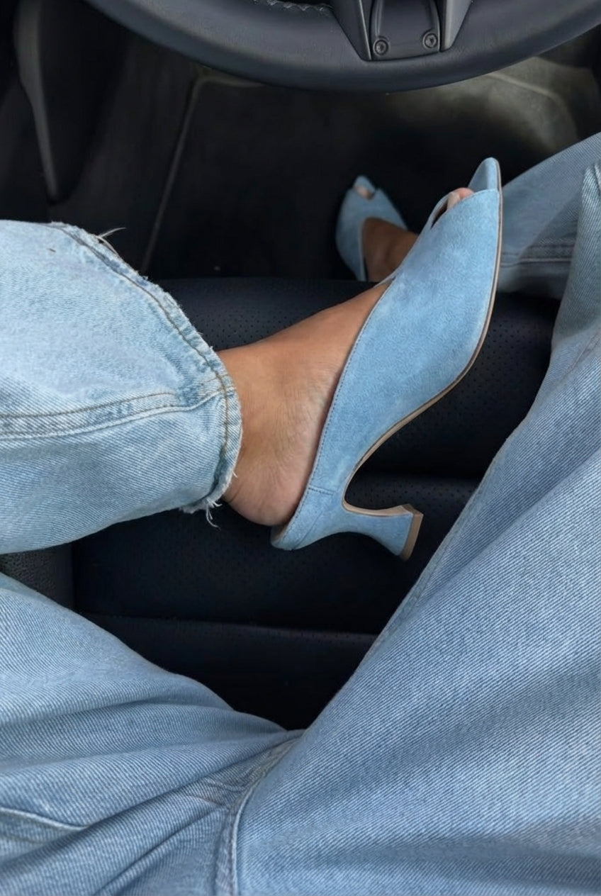 Blue suede mules Lotos