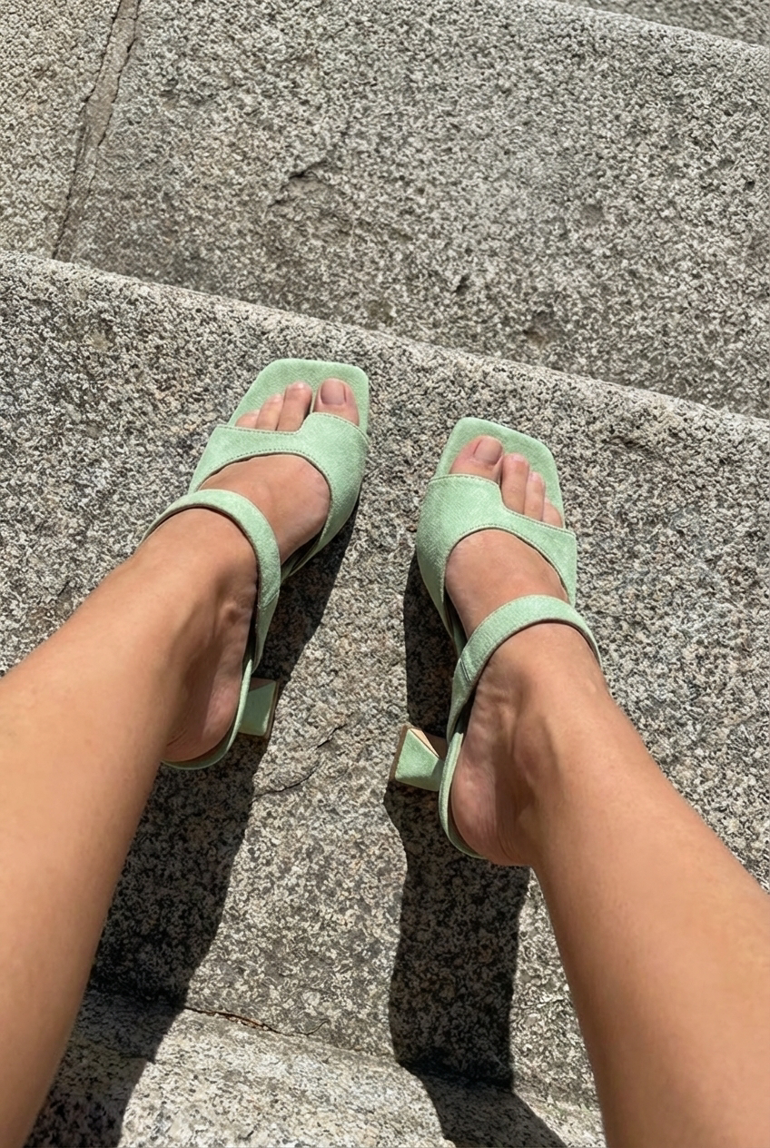 Pistachio suede mules Viola