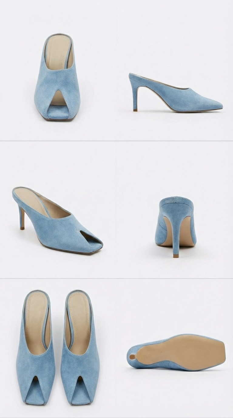 Blue suede mules miu