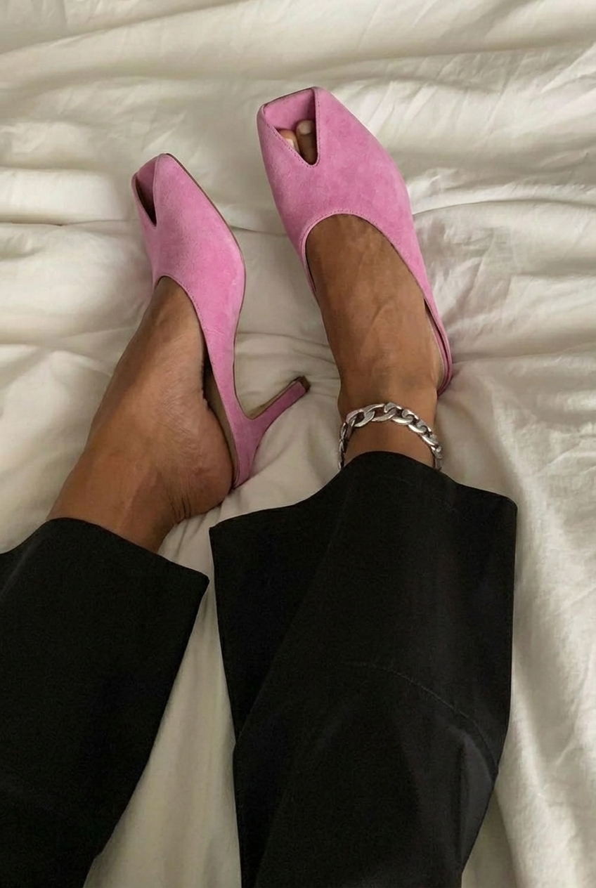 Pink suede sandals miu