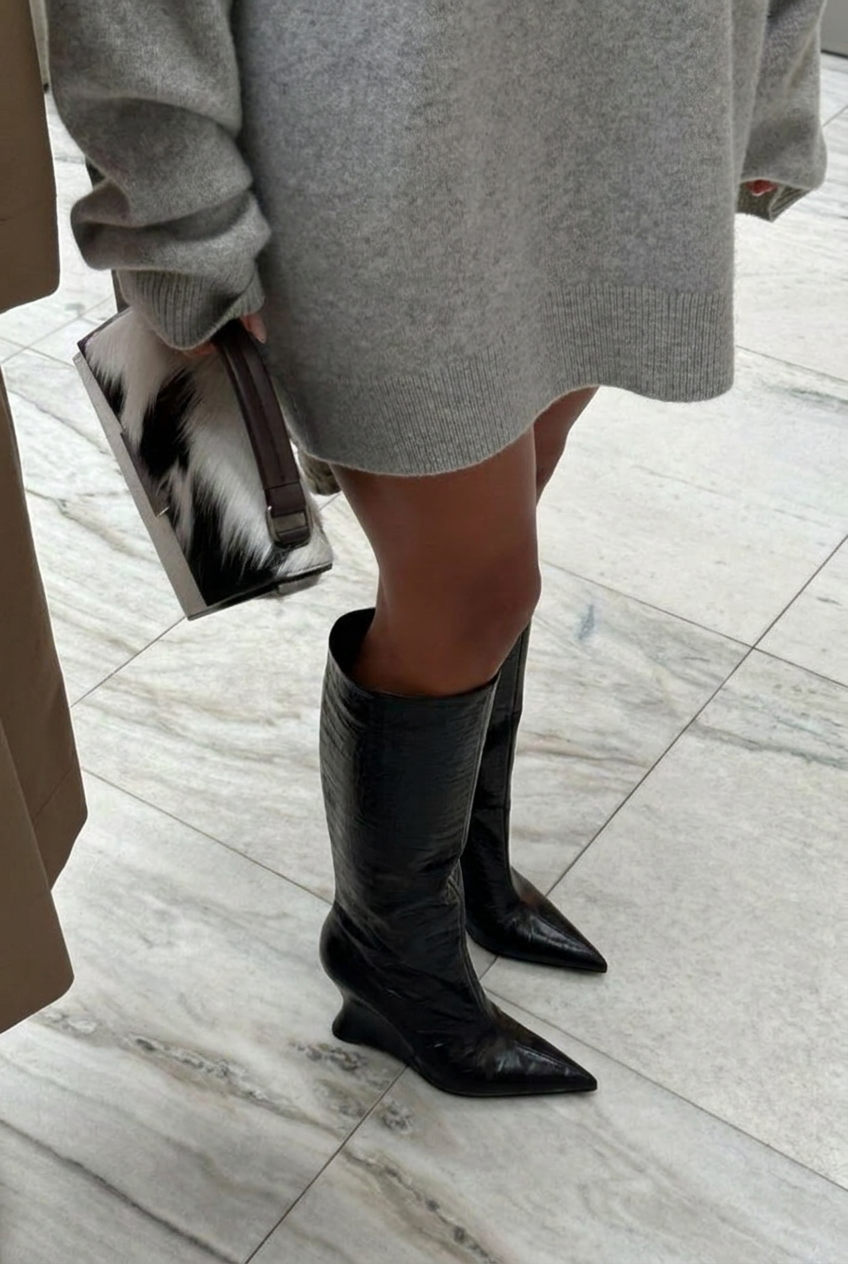 Heeled boots Bianca Croco