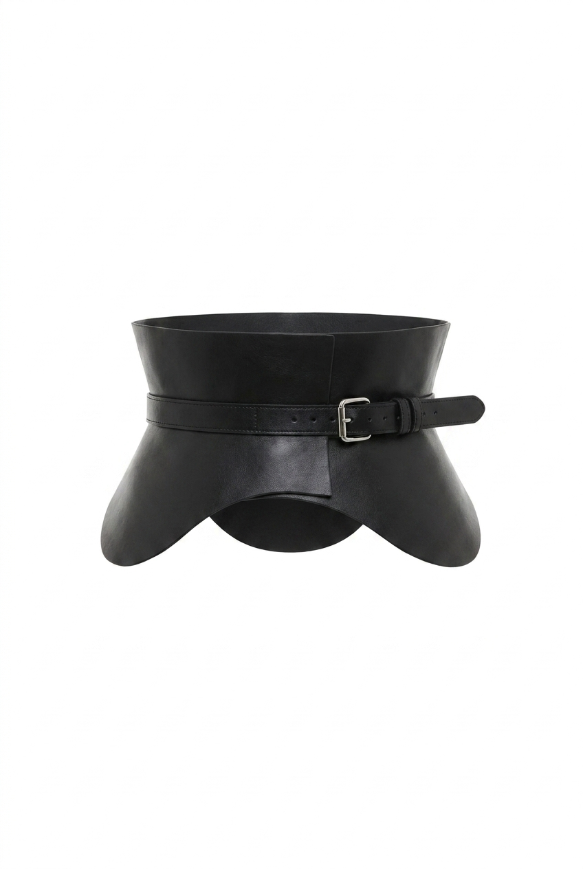 Black Leather Basque Belt
