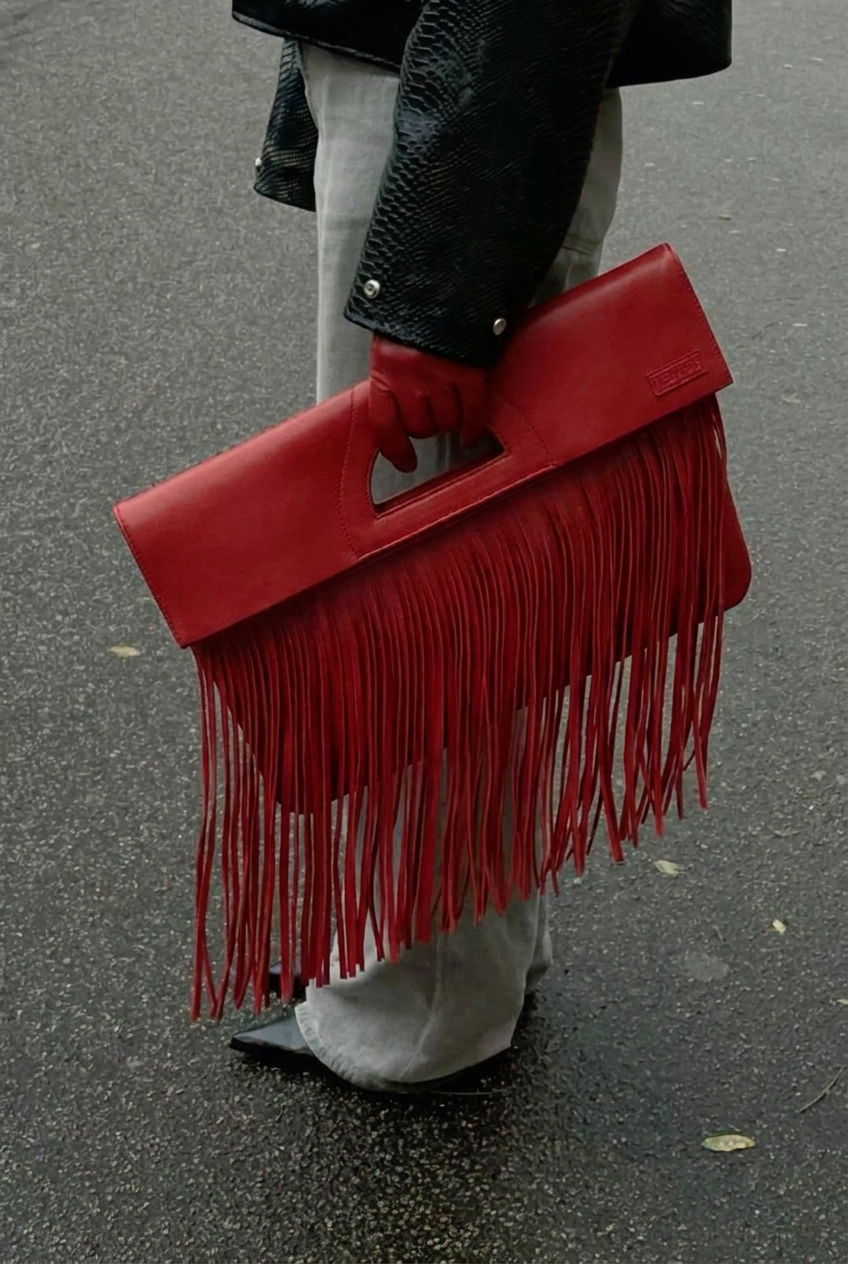 Red leather bag