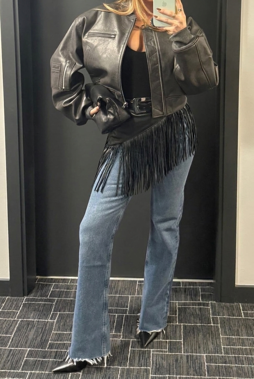 Black Leather Basque Belt