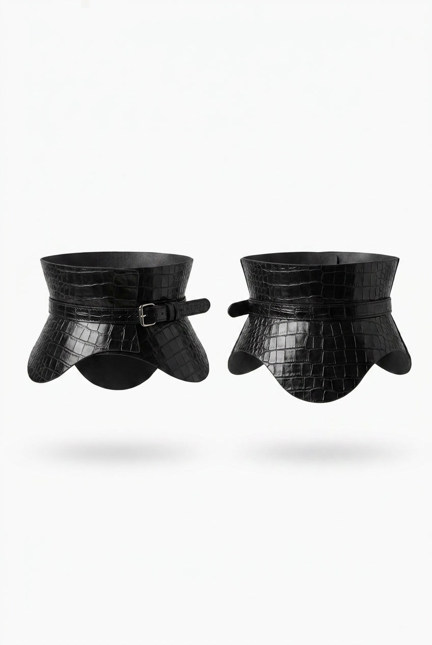 Black Leather Basque Belt