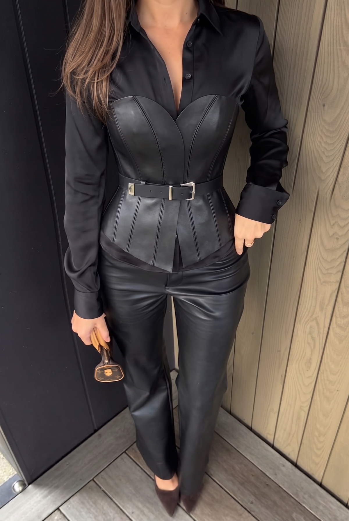 Black Leather Basque Belt