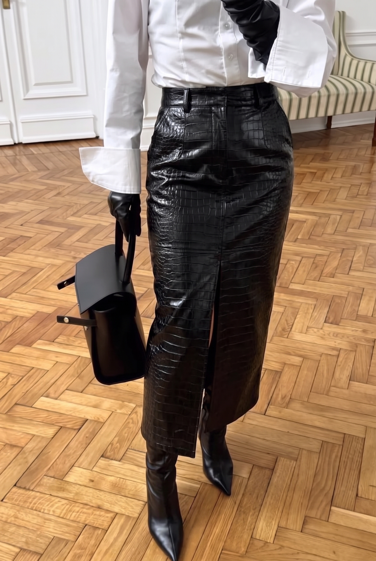 Black Leather Skirt