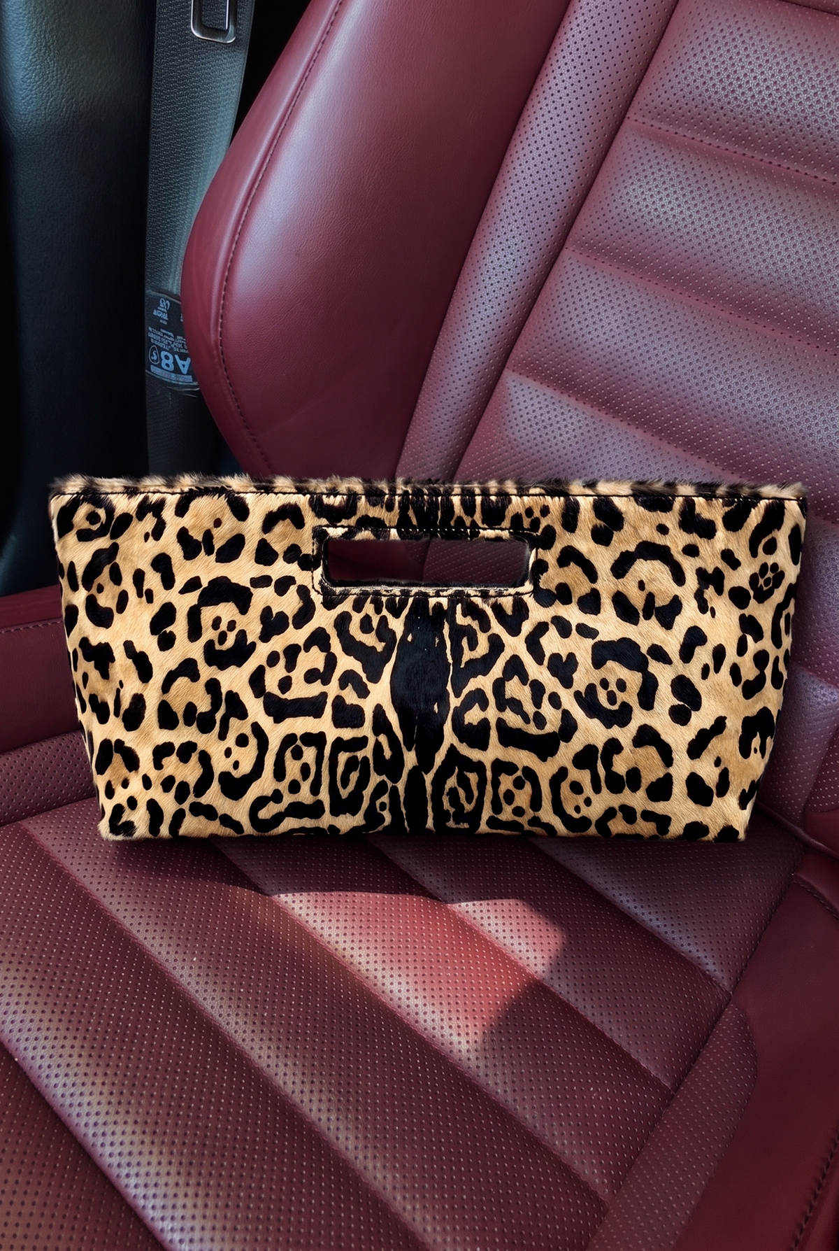 Leo print leather bag