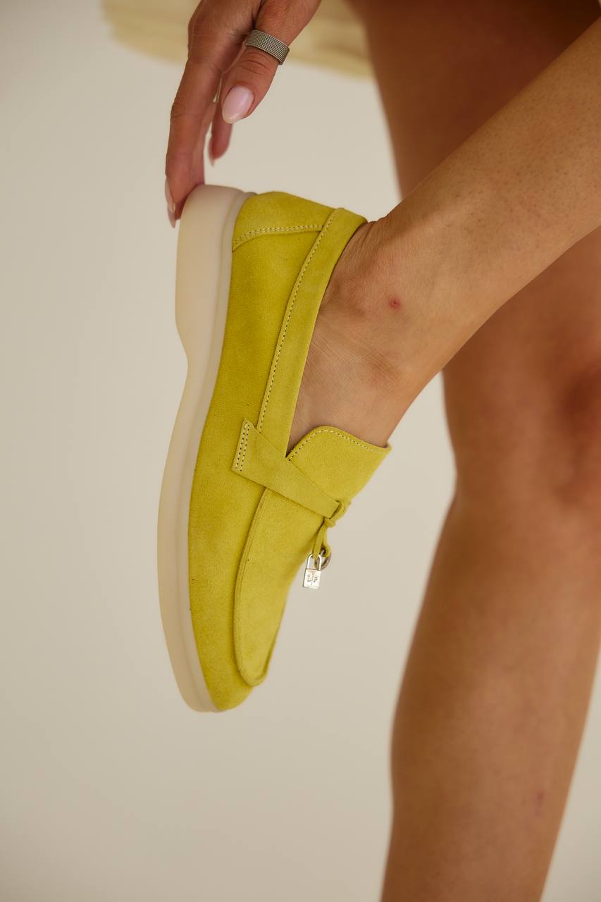 Yellow suede loafers Liza
