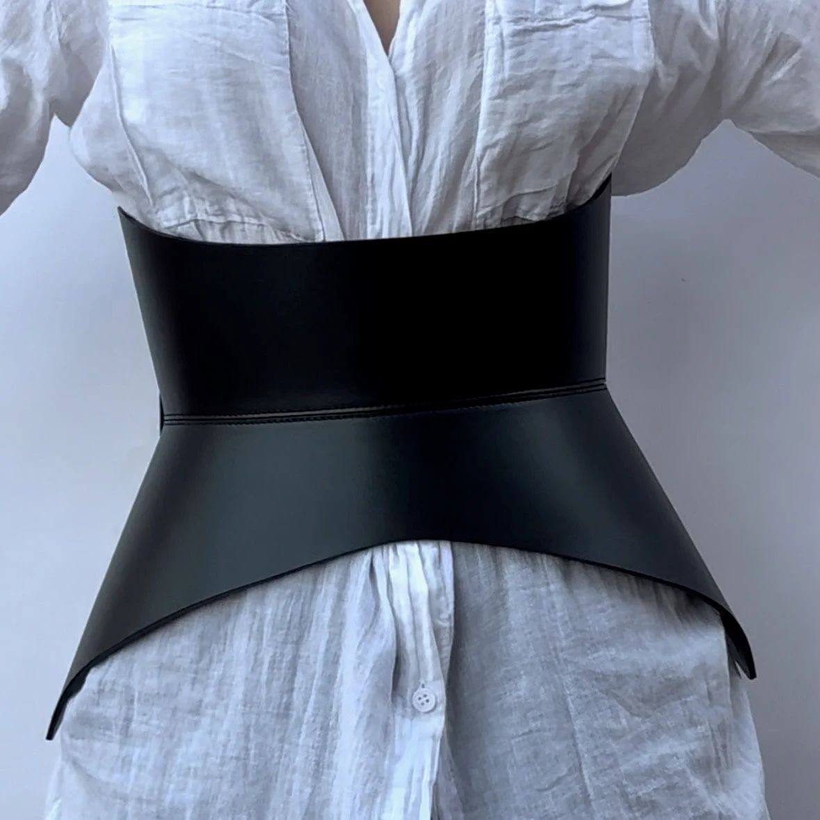 Black Leather Basque Belt